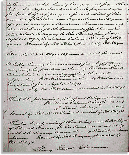 Minutes of Meeting of 26th August 1891