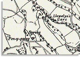 Map showing the location of Pen y gareg