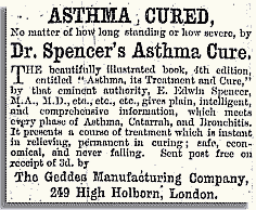 Advert for Asthma remedy