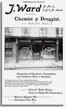 Advert for a chemist from Builth Wells.