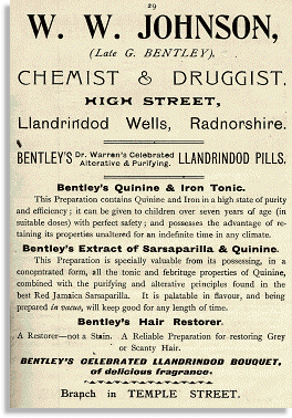 Hysbyseb am fferyllydd o Landrindod