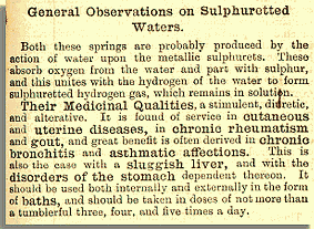 General Observations on Sulphuretted Waters by Dr Bowen Davies