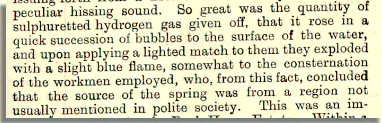 So great was the quantity of sulphuretted hydrogen gas . . .