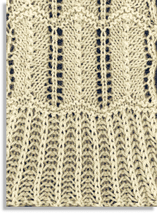 Petticoat stitch pattern as knitted