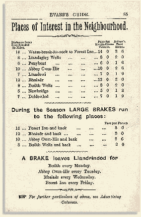 Evans' timetable