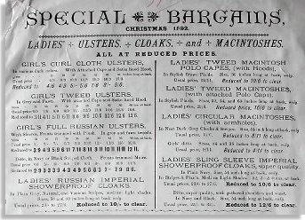 Special Bargains, Christmas 1892
