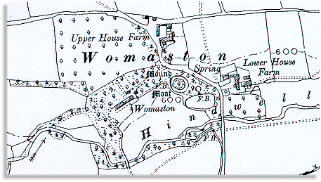 Map o Womaston, ger Llanandras